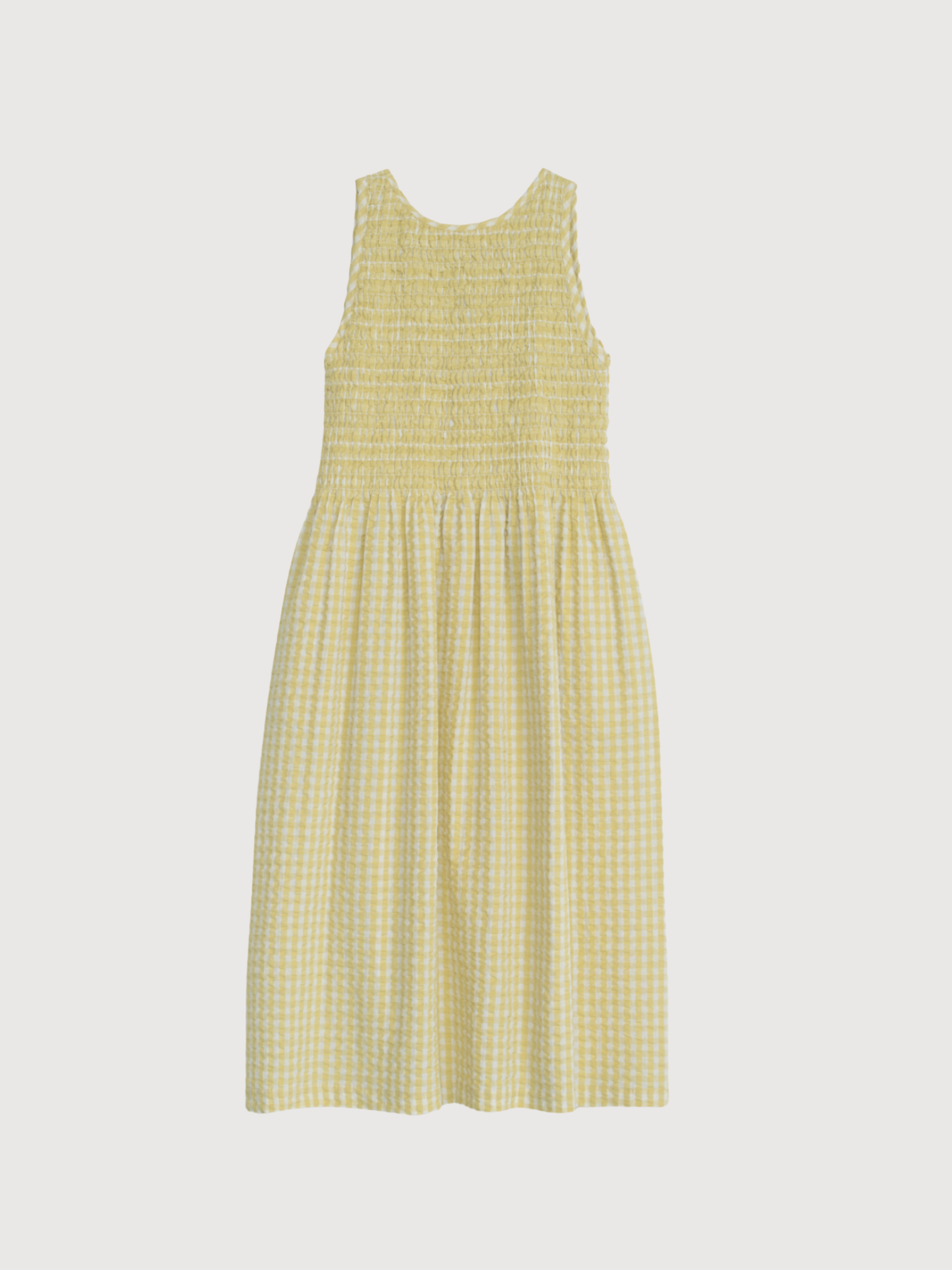 Damen-Hemdkleid mit Zitronenkaromuster aus leichter Bio-Baumwolle | SERENDIPITY