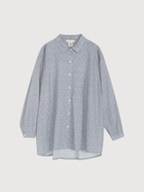 Camicia da donna ampia in cotone biologico color indaco | SERENDIPITY