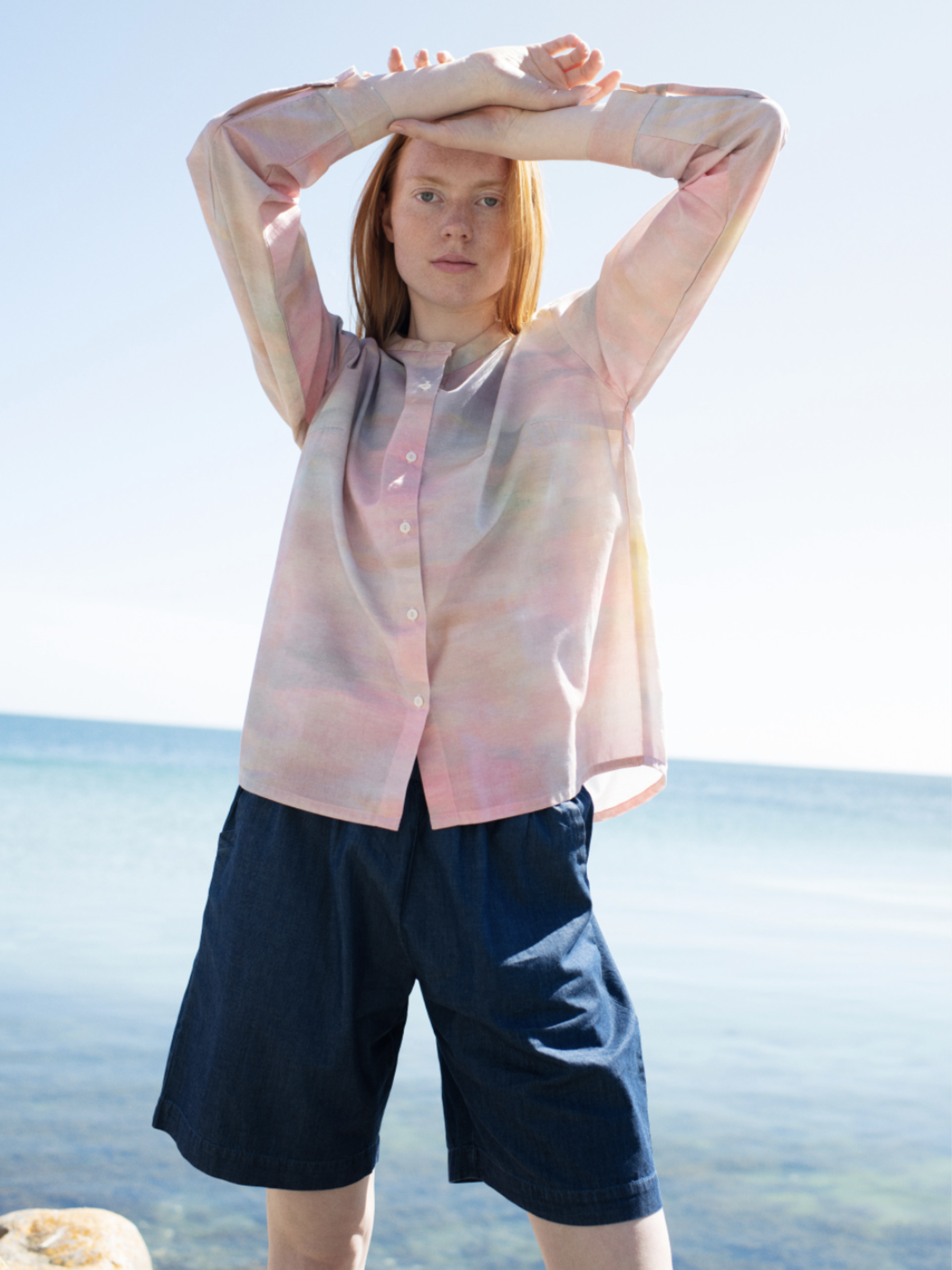 Women's Loose Shirt in Dawn   Organic Cotton Light Woven | SERENDIPITY