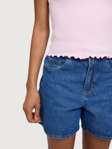 T-Shirt Babylock Säume Baumwolle Peony Pink | Mazine