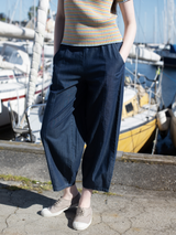 Women's Barrel Pants in Dark Denim   Organic Cotton Denim | SERENDIPITY