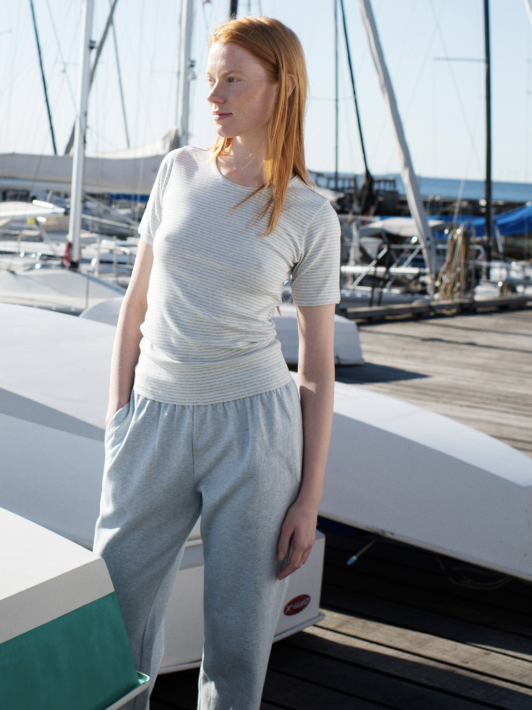 Women's Sweat Pants in Mist   Organic Cotton Sweat | SERENDIPITY