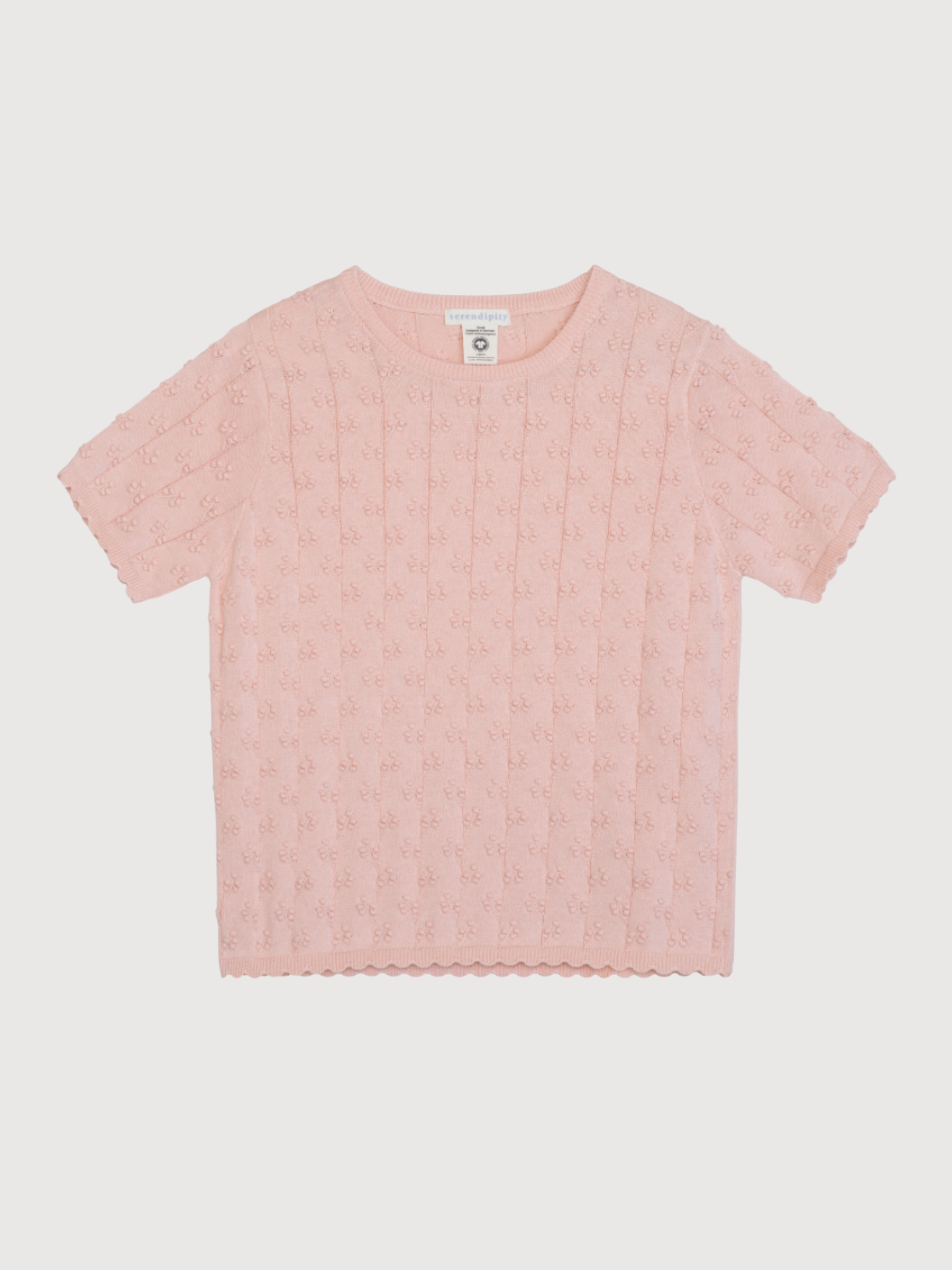 Women's Twig Short Sleeve Top in Peach   Organic Cotton Knit | SERENDIPITY