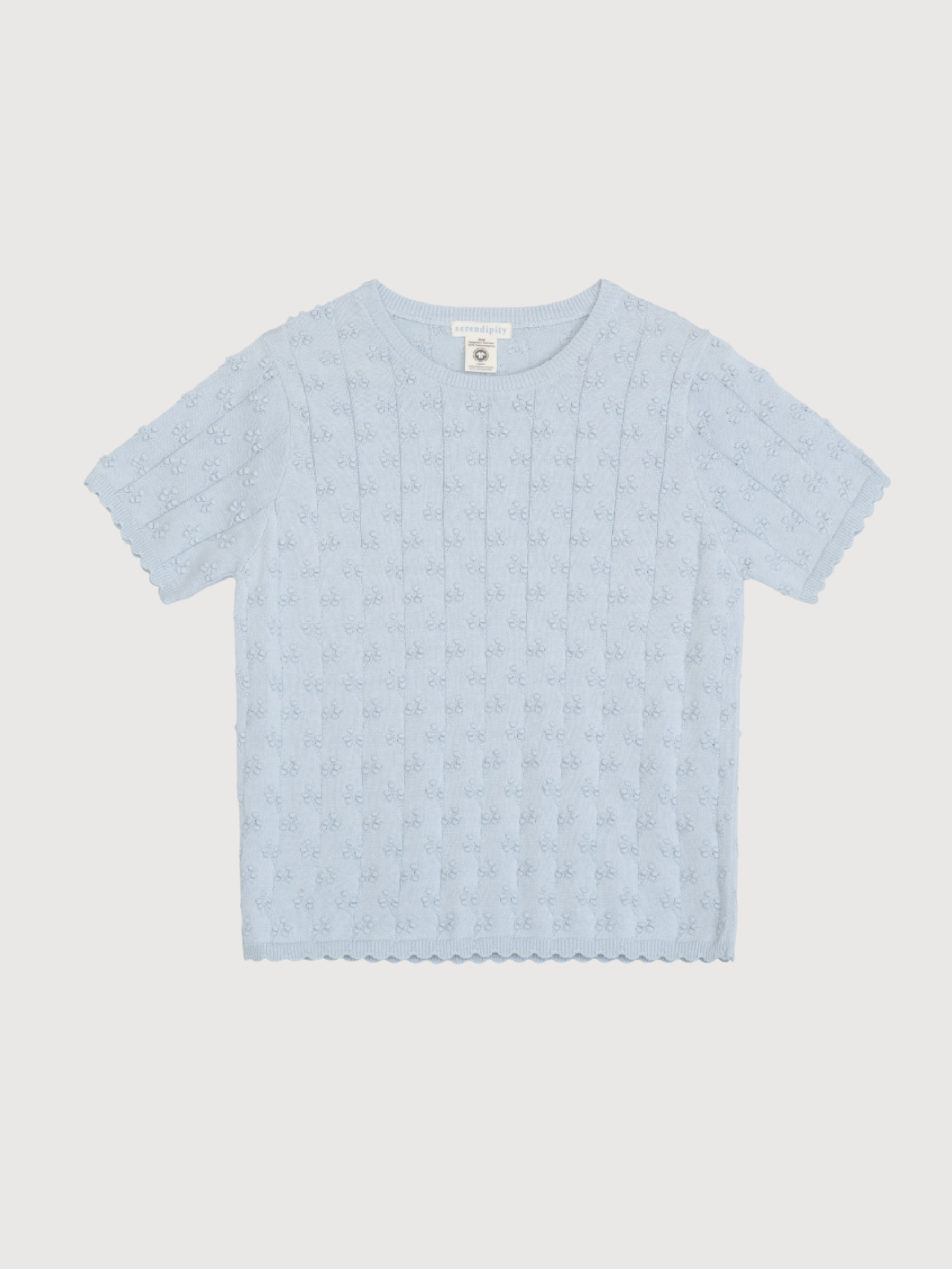 Women's Twig Short Sleeve Top in Air   Organic Cotton Knit | SERENDIPITY