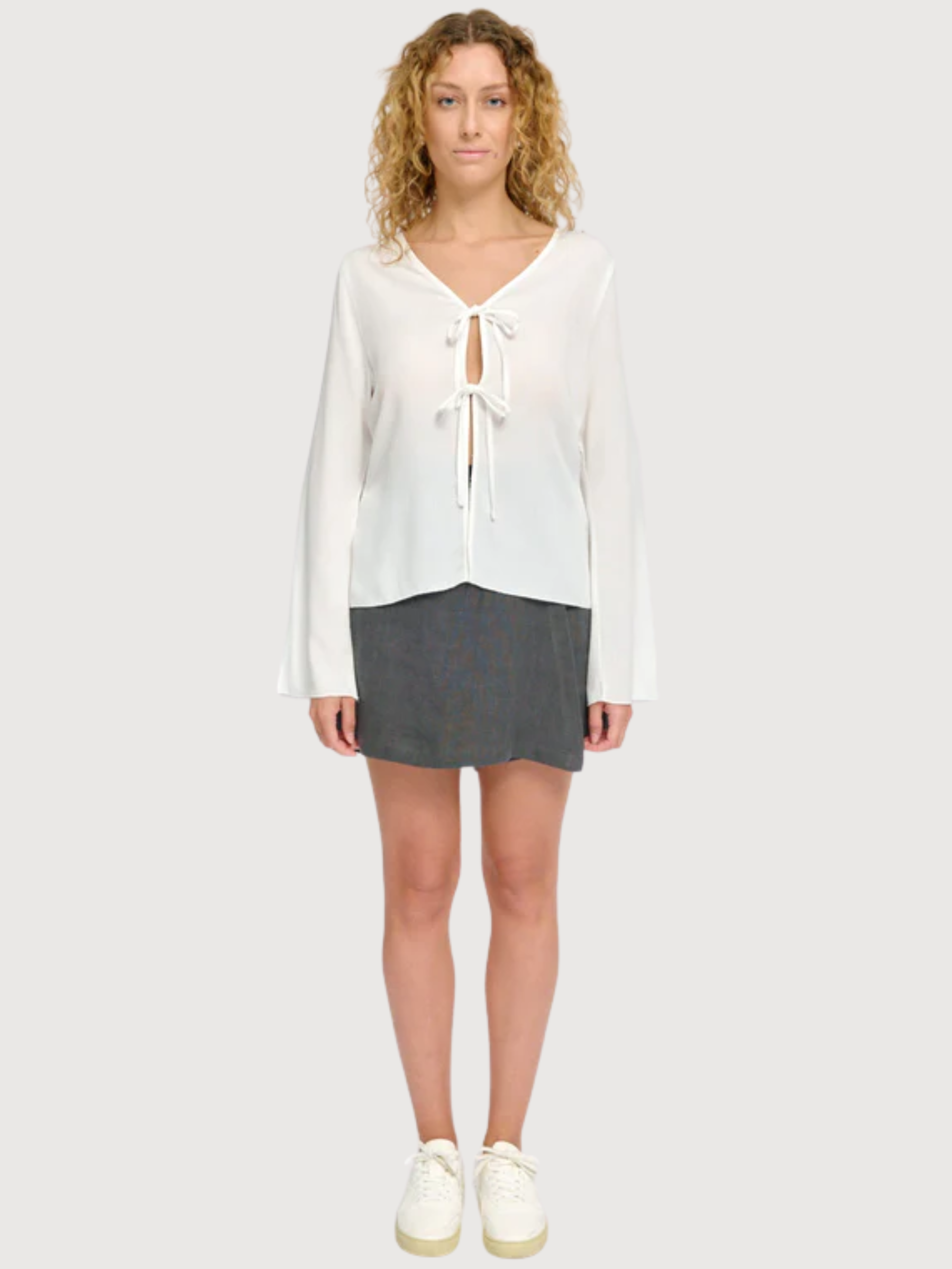 Blouse Wide Sleeve Crinkle Offwhite | Mazine