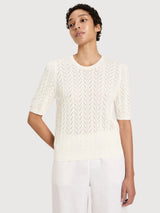 Pullover ShortSleeve OffWhite Gots Cotton | Lanius