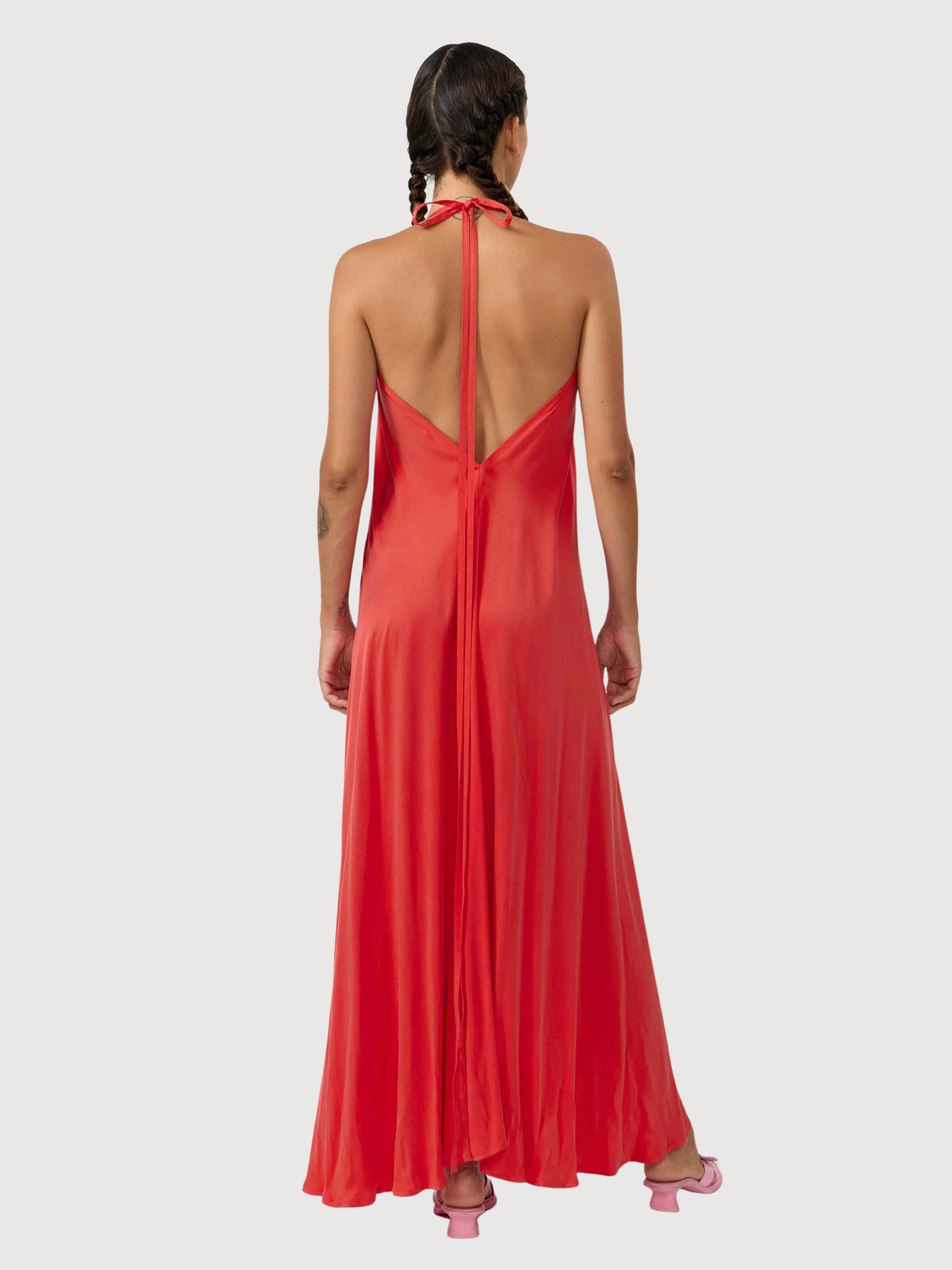 Dress Mp Long Cupro Red | Suite13lab