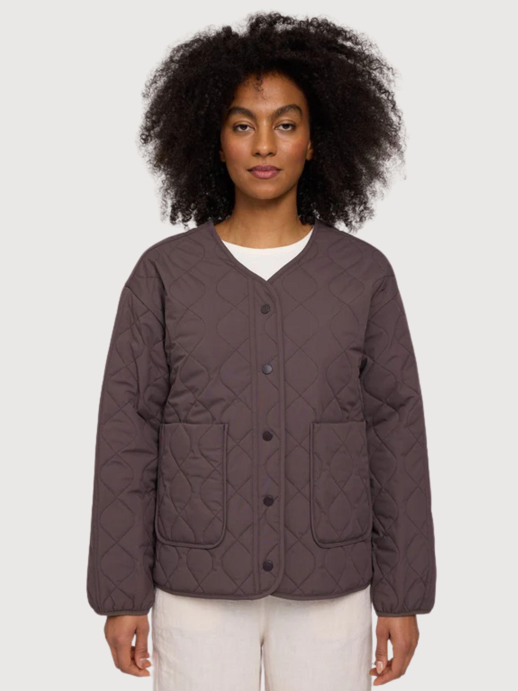 Basic Light Padded Jacket Woman Eggplant