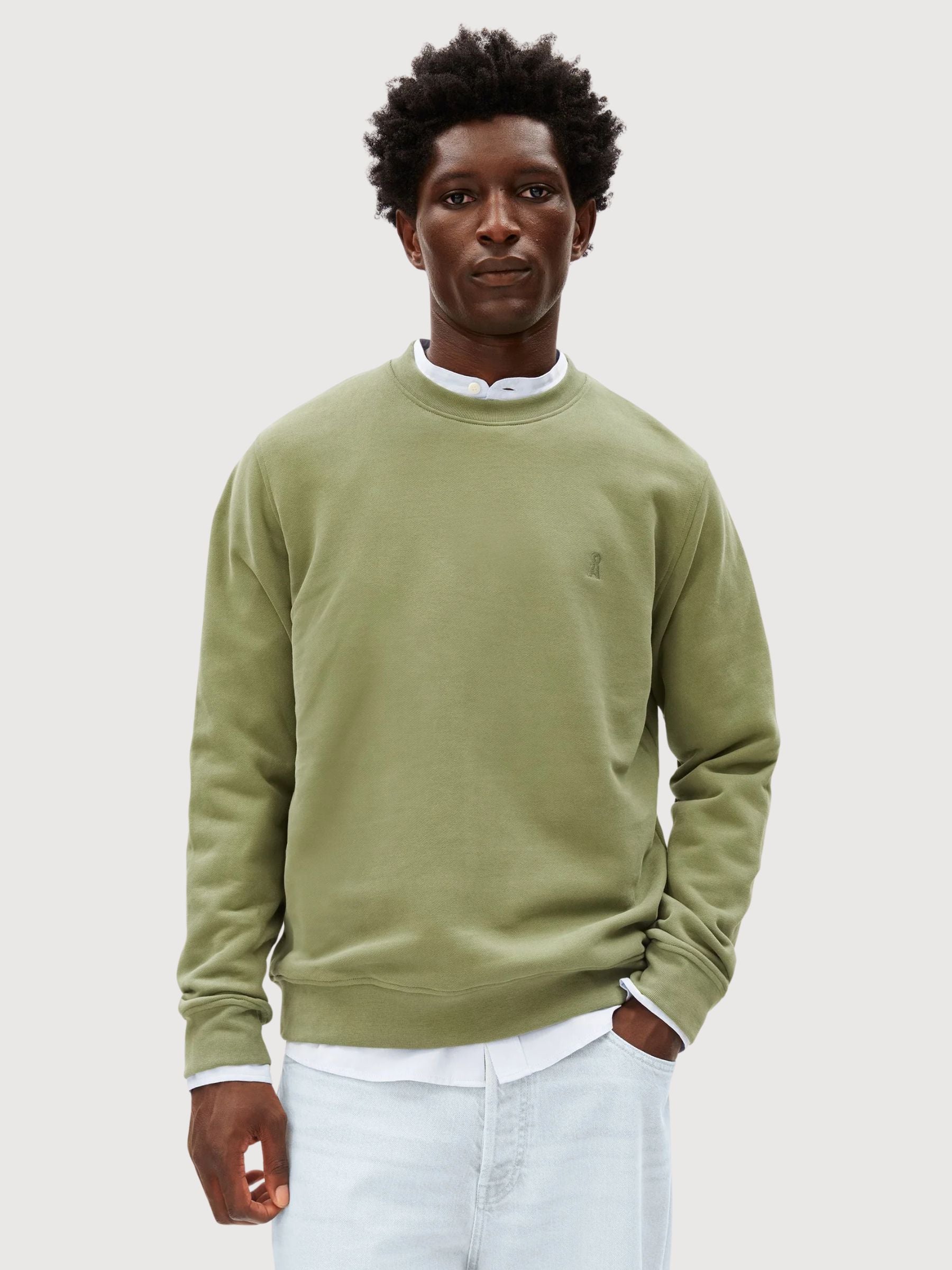 Sweatshirt Baaro Loop Fatigue Green | Armedangels