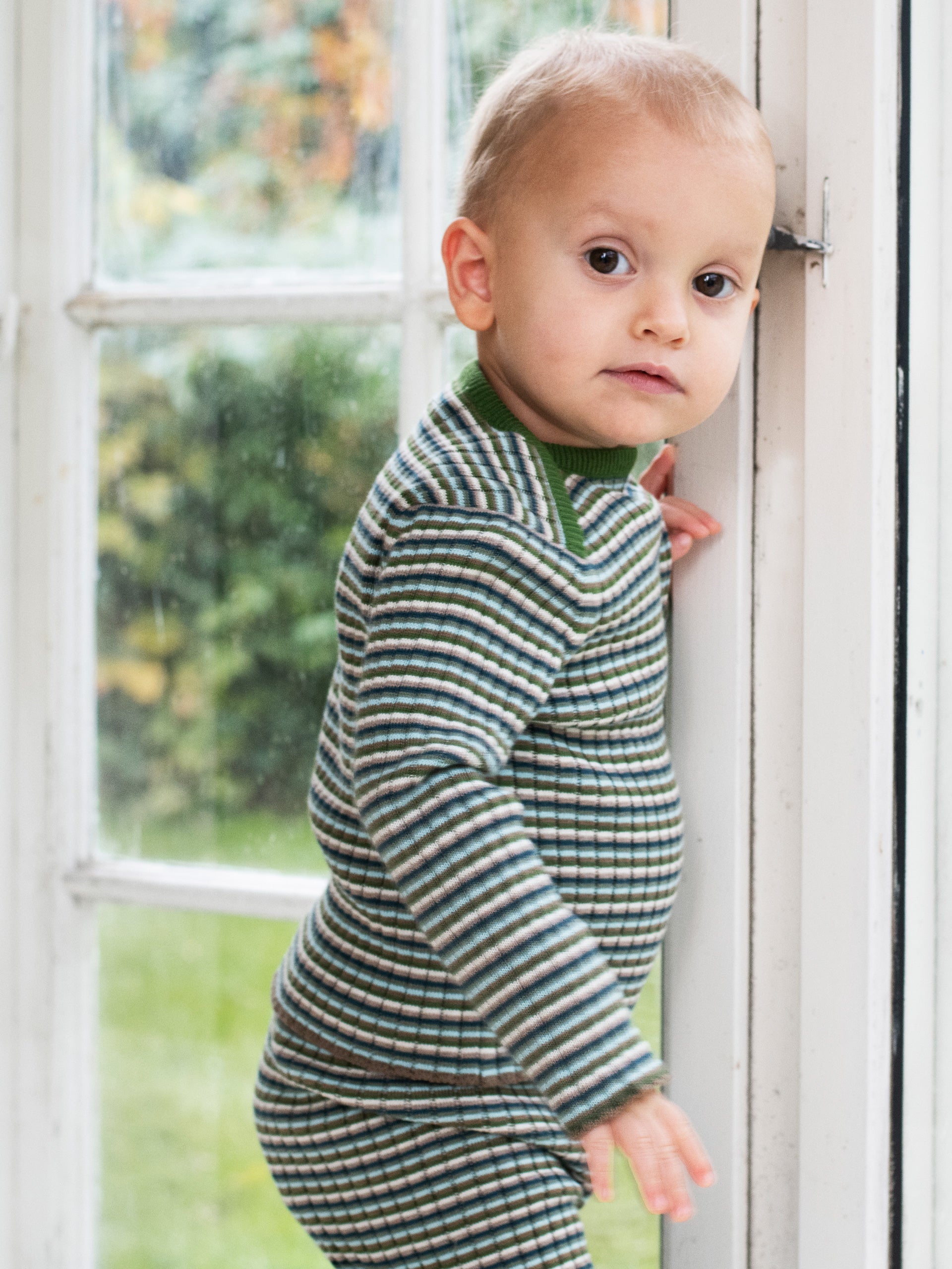 Baby Rib Blouse Myrtle Stripe | SERENDIPITY