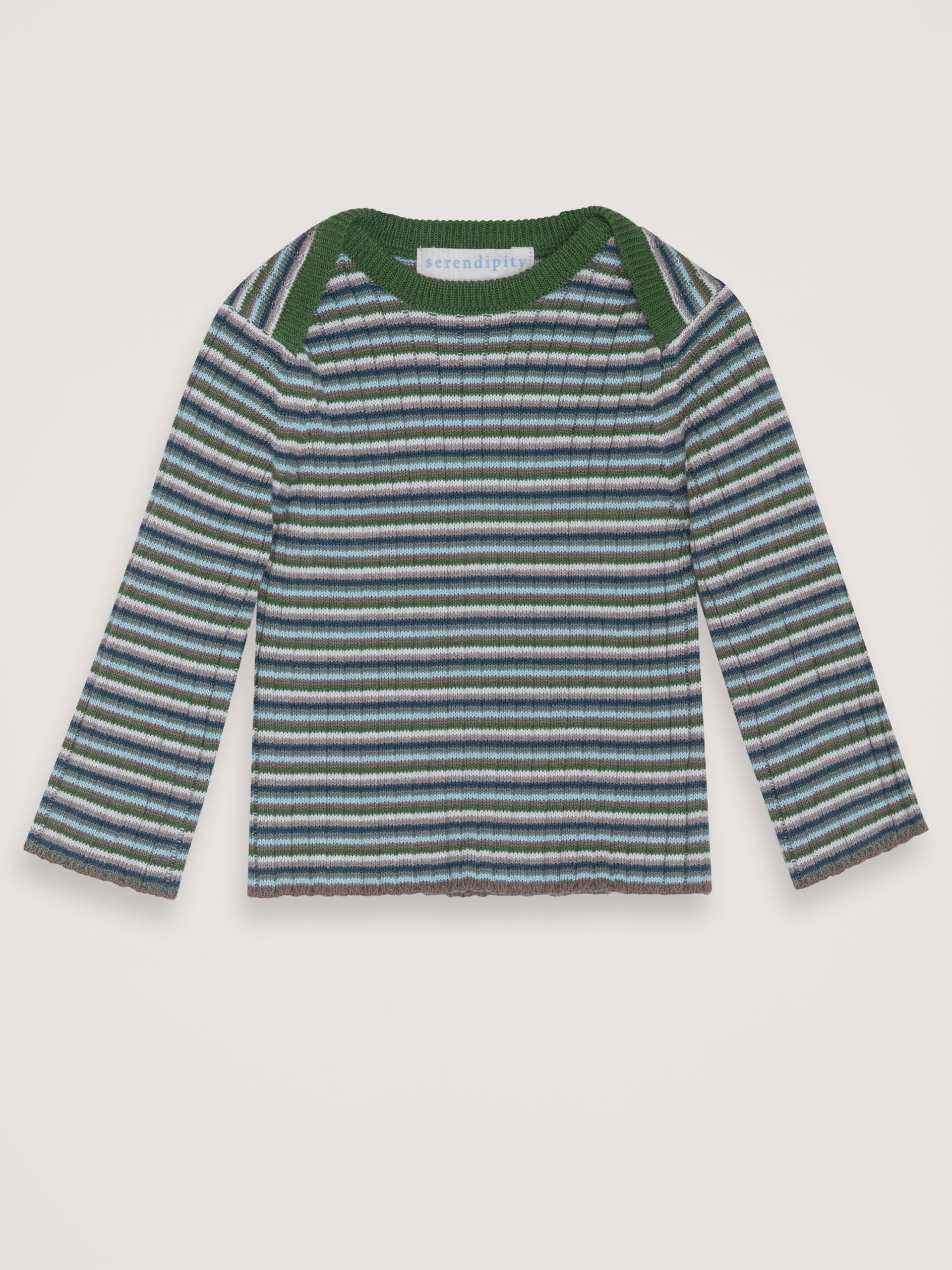 Baby Rib Blouse Myrtle Stripe | SERENDIPITY