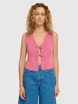 Strickweste Damen Baumwolle Rosa | Mazine