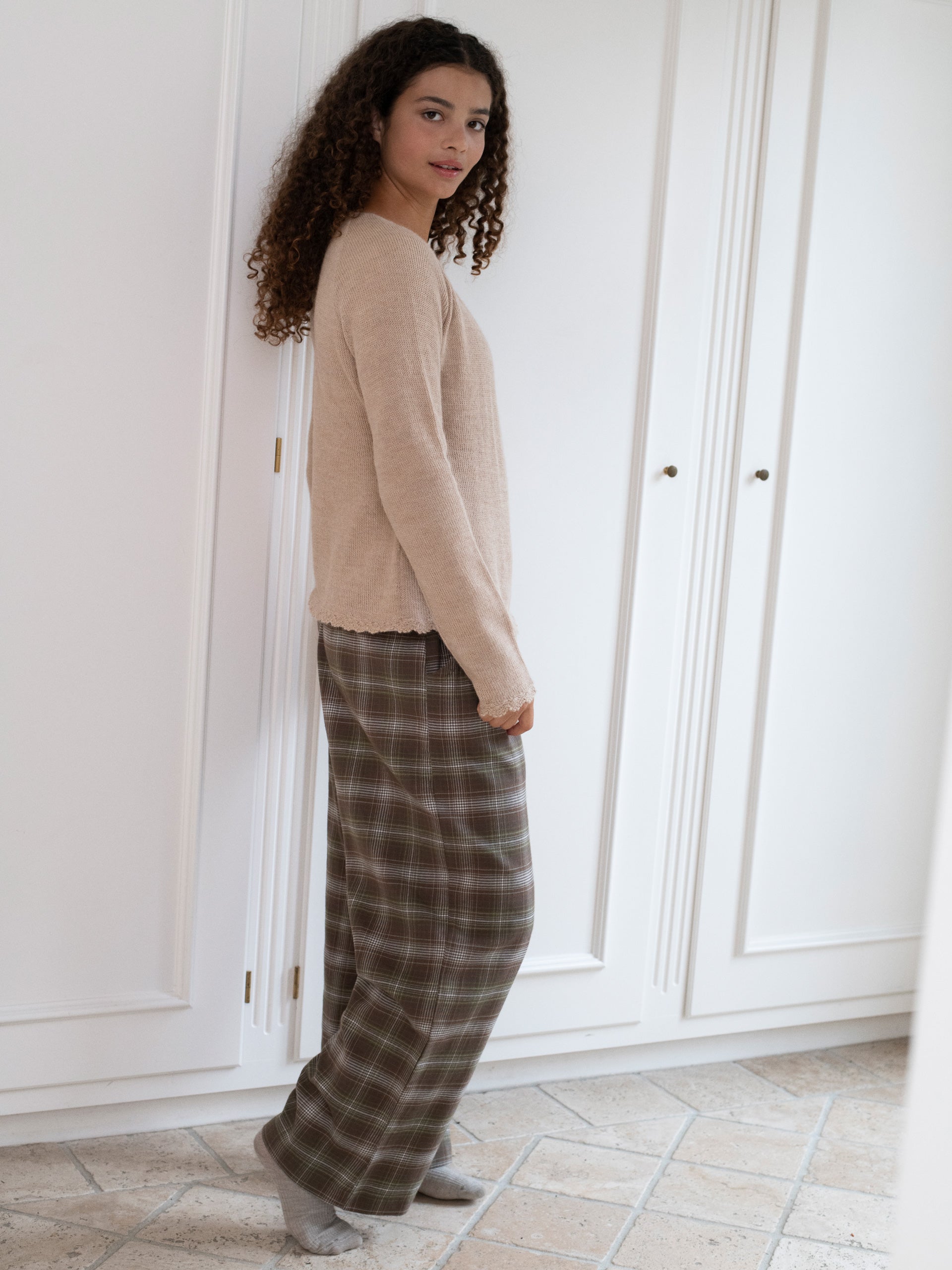 Gefütterte Wanderhose mit Karomuster | SERENDIPITY