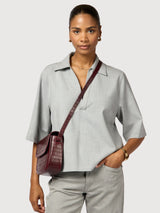 Nina - Dark Cherry Croco Print Leather | O my bag