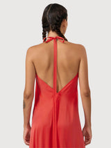 Abito Mp lungo cupro rosso | Suite13lab