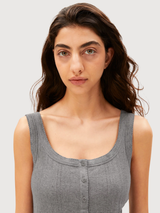 Top Pointelle Cotone Mélange Argento | Armedangels
