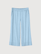 Trouser Wide Leg Tencel Woman Light Blue Wash| Mazine