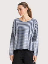 Langärmliges Humledal-Streifen-Shirt, blau | Dedicated