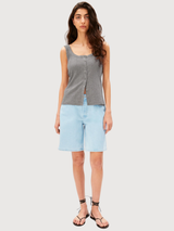 Top Pointelle Cotone Mélange Argento | Armedangels