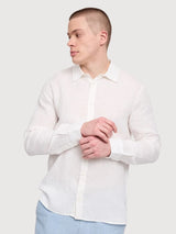 Classic Linen Shirt Man Bright White | MAZINE