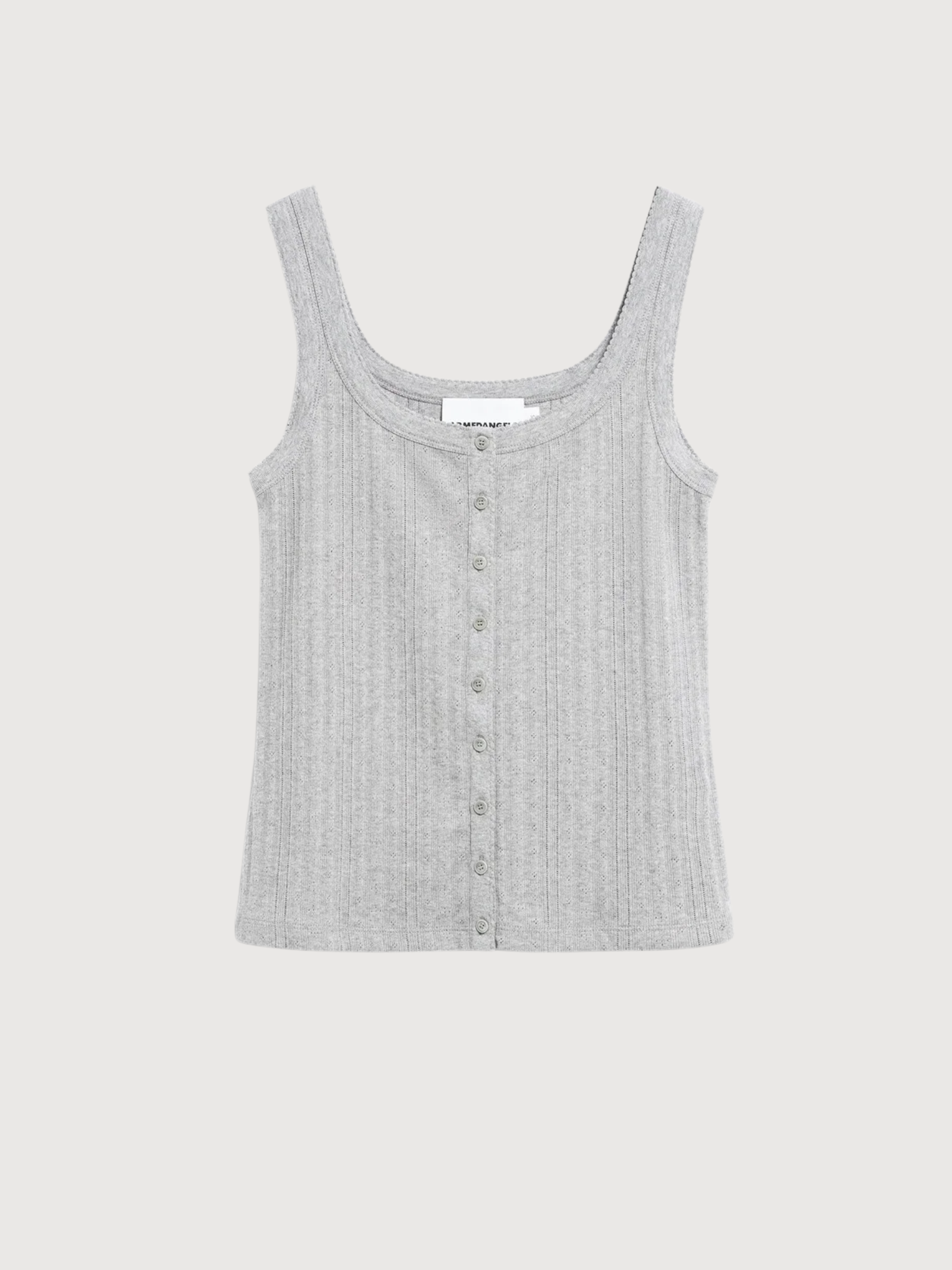 Top Pointelle Cotone Mélange Argento | Armedangels