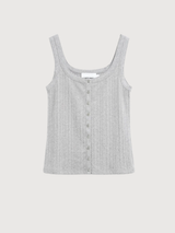 Top Pointelle Cotone Mélange Argento | Armedangels
