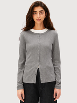 Cardigan Pointelle Silver Melange | Armedangels