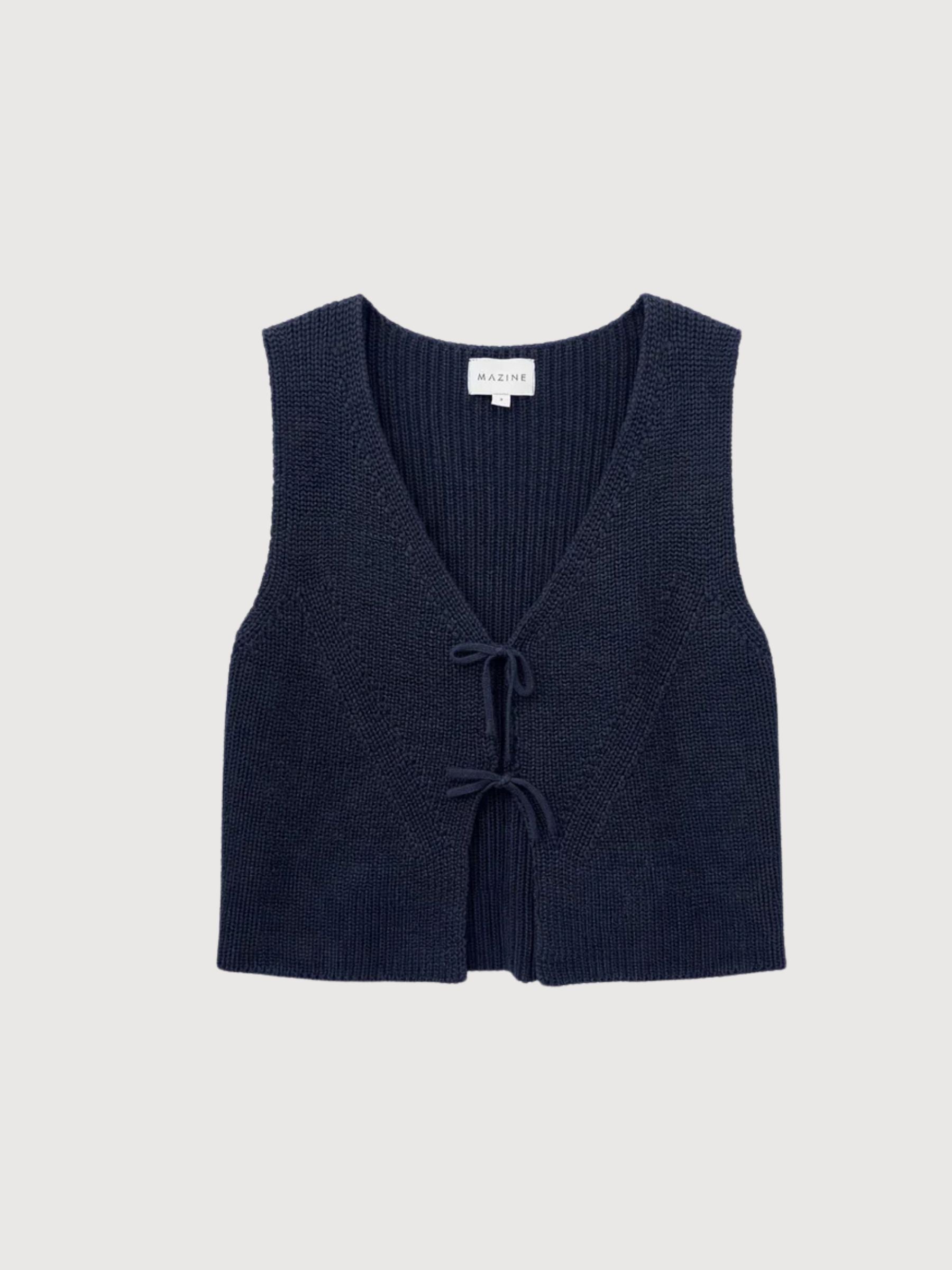 Vest Knit Woman Cotton Indigo | Mazine