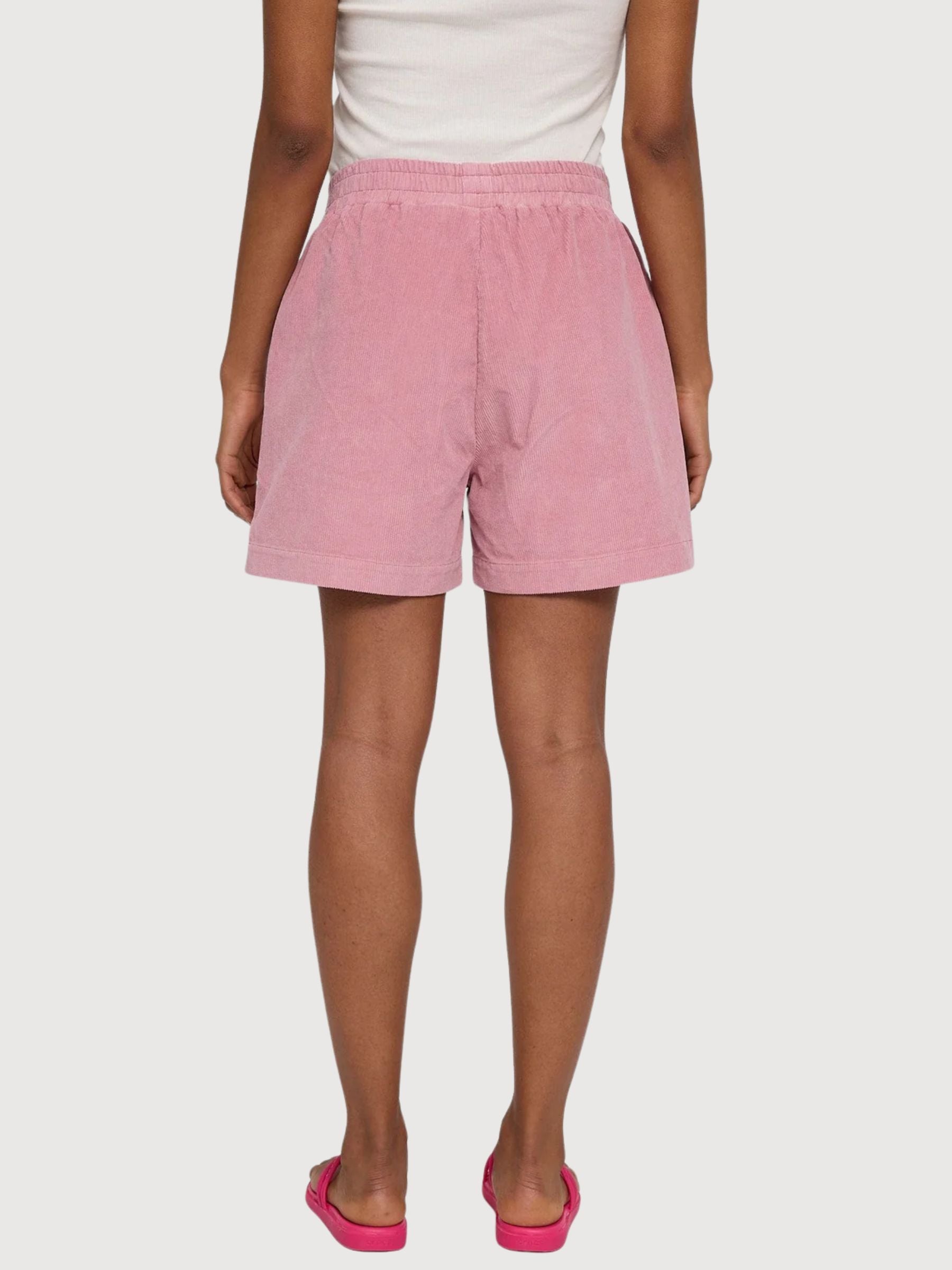 Pantaloncini Velluto a Coste Donna Cotone Rosa Cipria | Mazine