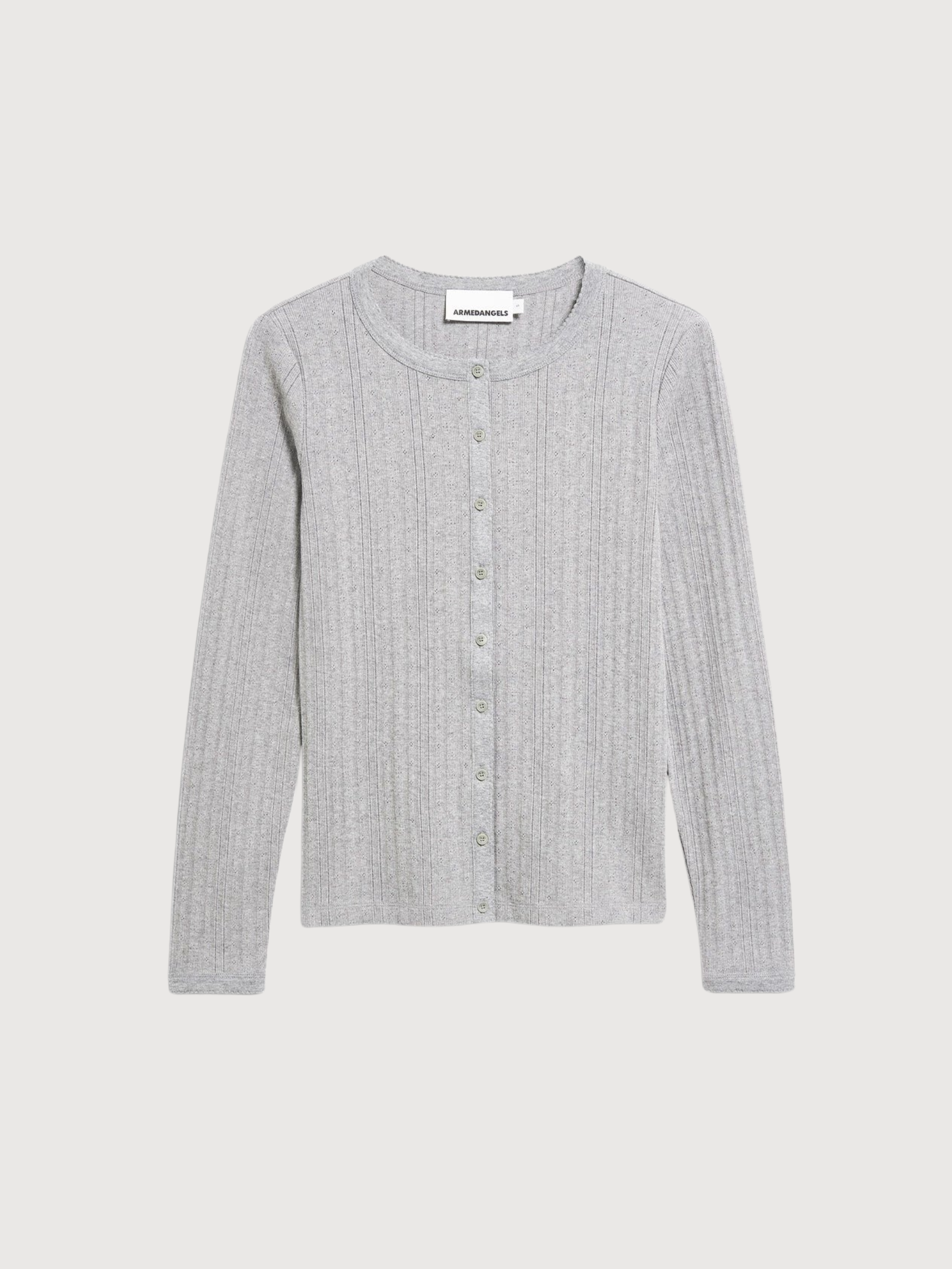 Cardigan Pointelle Silver Melange | Armedangels