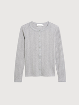 Cardigan Pointelle Silver Melange | Armedangels