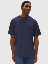 T-Shirt Maarkos Linen Blend Tinted Navy | Armedangels