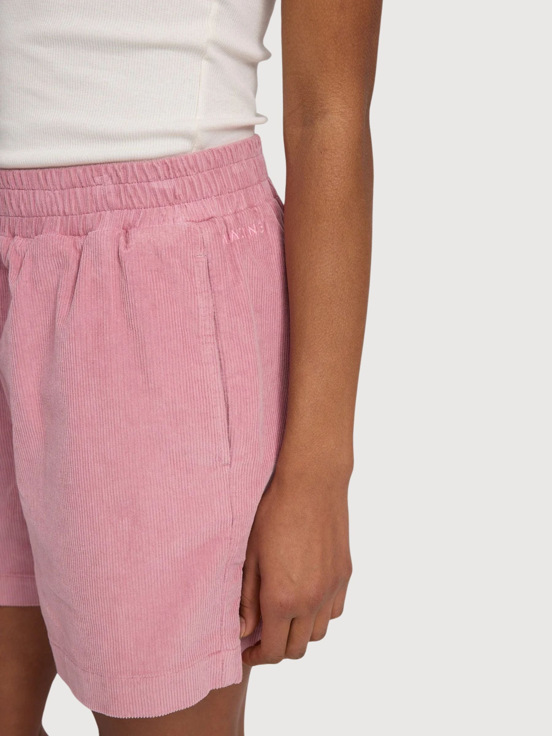 Pantaloncini Velluto a Coste Donna Cotone Rosa Cipria | Mazine