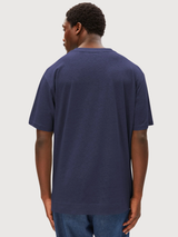T-Shirt Maarkos Linen Blend Tinted Navy | Armedangels