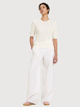 Pullover ShortSleeve OffWhite Gots Cotton | Lanius