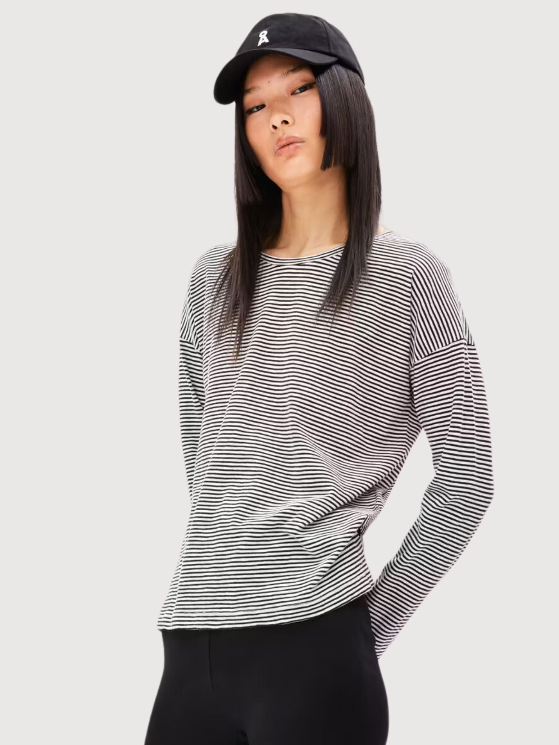 Xianaa Stripes Blackoatmilk Longsleeve | Armedangels