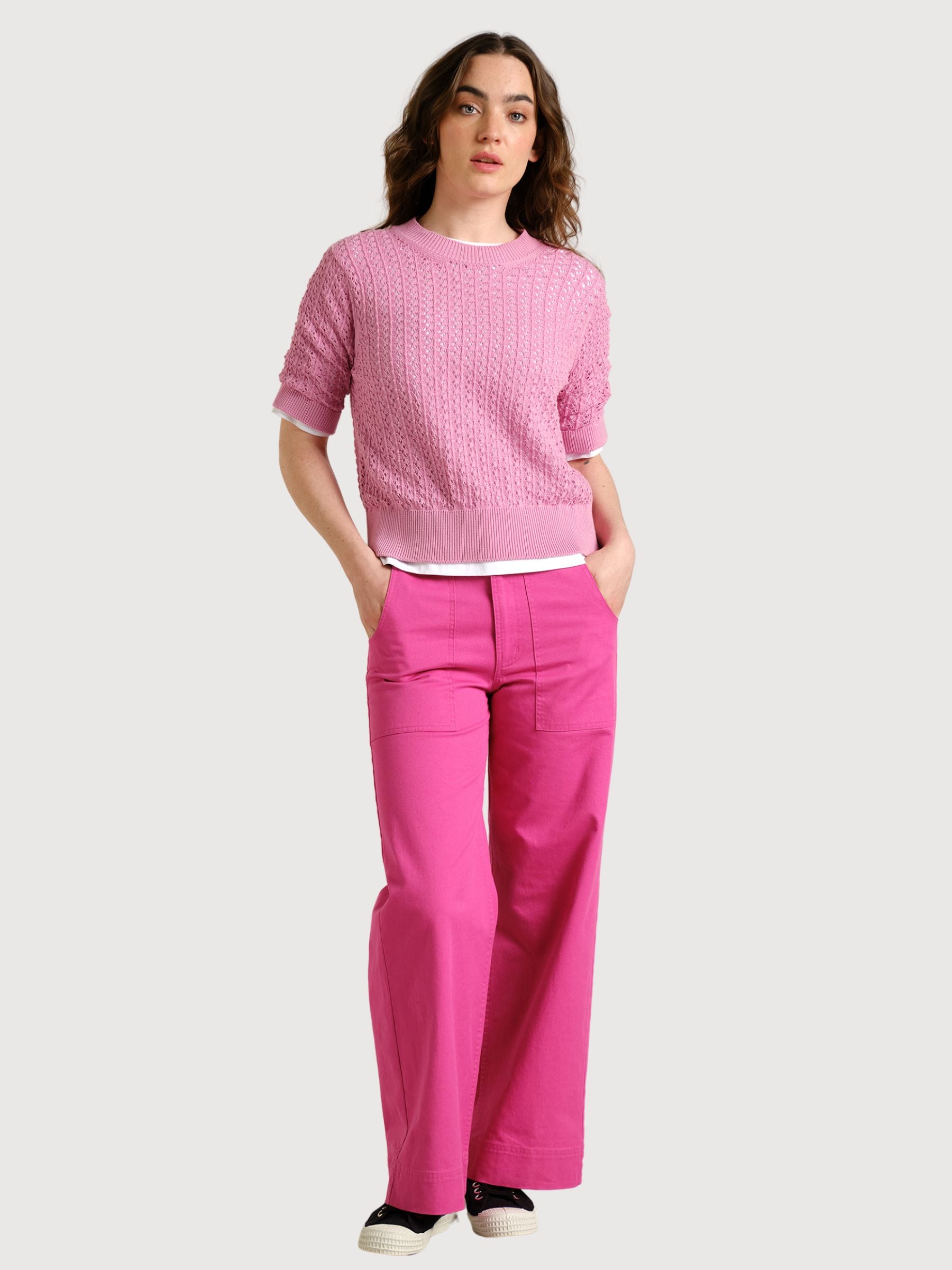 Workwear Pants Vara Violet Pink Woman | Dedicated