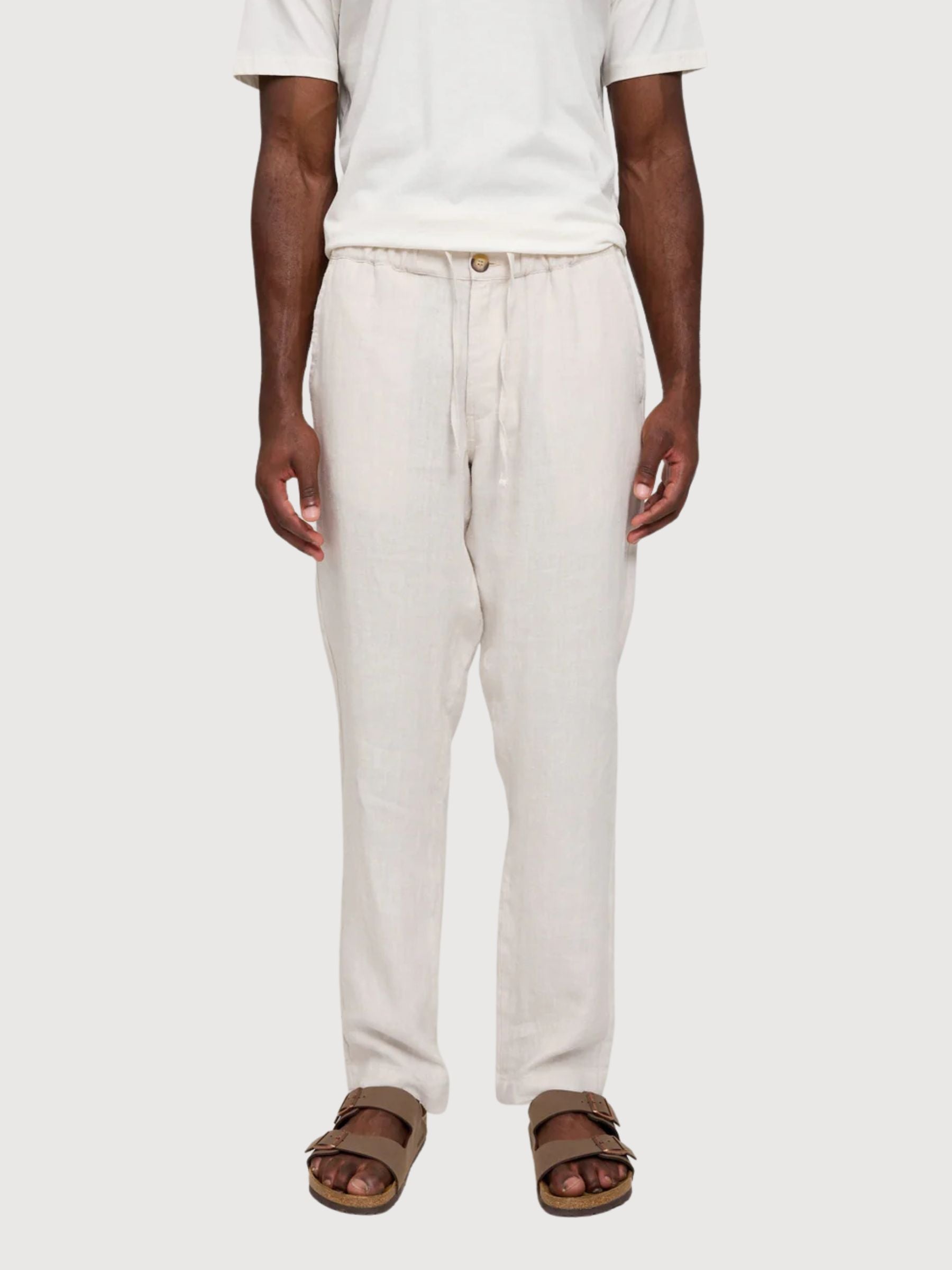 Trouser Regular Linen Man Moon | Mazine