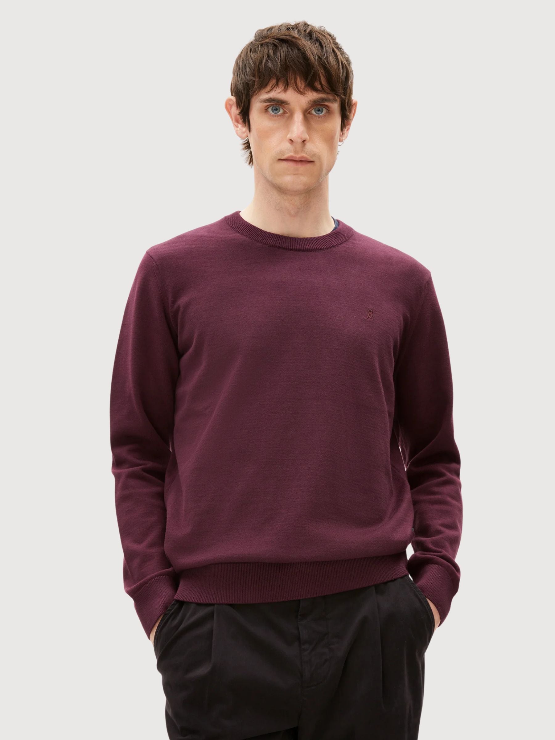 Pullover Loukaa Dark Cranberry Organic Cotton | Armedangels