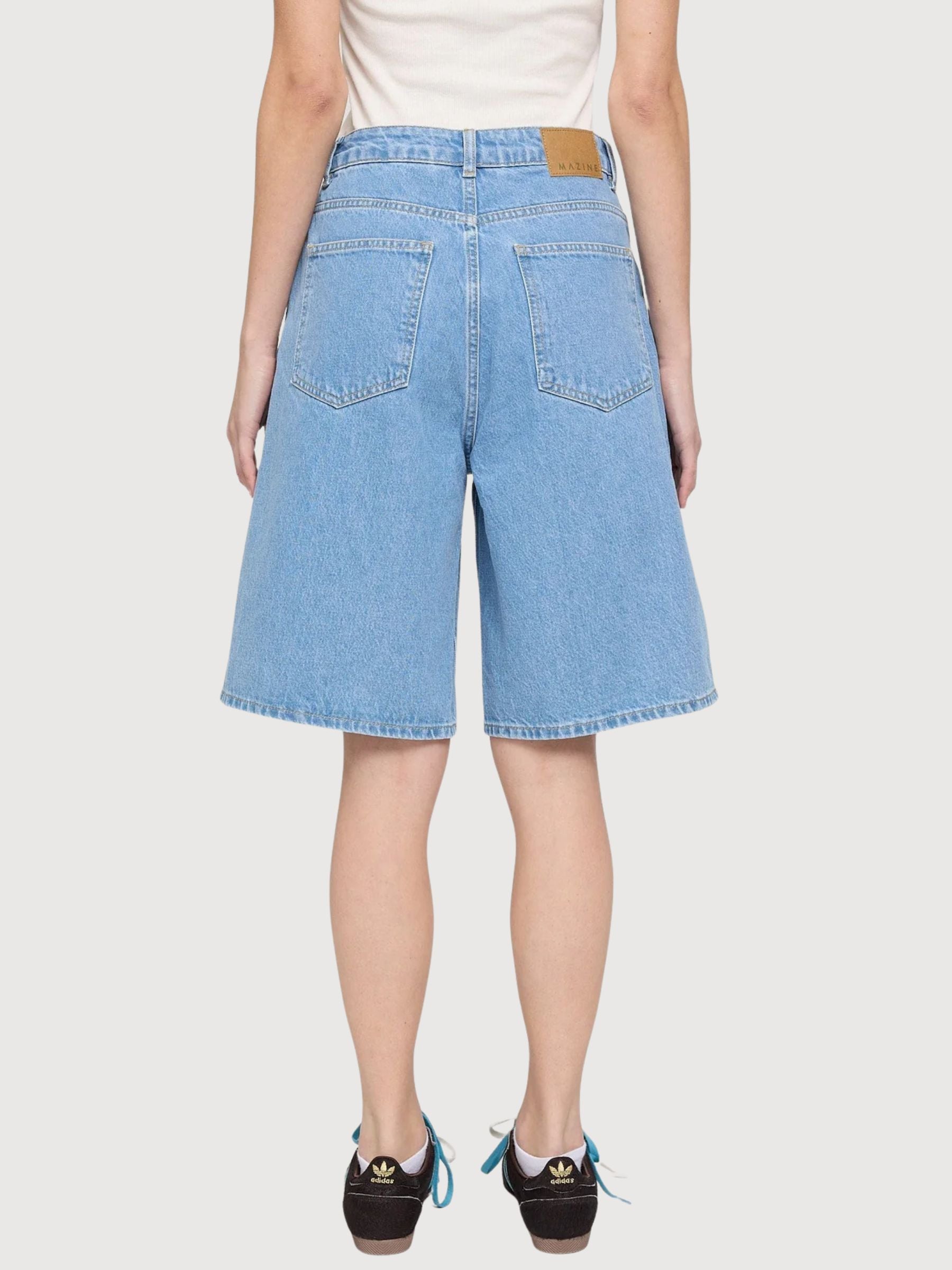 Shorts Bermuda in denim da donna lavaggio azzurro| MAZINE