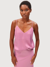 Top in raso con spalline sottili rosa nebbia | Armedangels