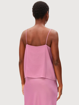 Top in raso con spalline sottili rosa nebbia | Armedangels