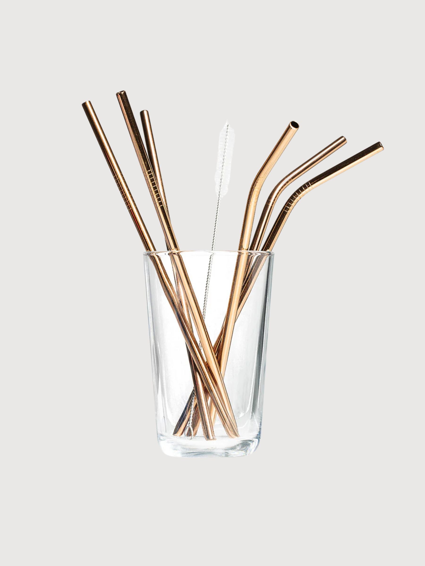 Straw Set of 6 Metal rosegold | Tranquillo