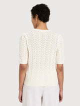 Pullover ShortSleeve OffWhite Gots Cotton | Lanius