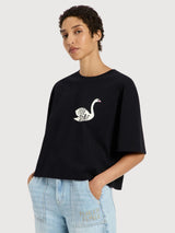 T-shirt Statement Oversize Black in Cotton | Lanius