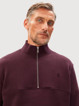 Half Zip Sweatshirt Waarlo Fleece Dark Cranberry | Armedangels