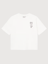 T-shirt Vadstena Cuore Gatto Bianco Sporco | Dedicated