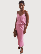 Top in raso con spalline sottili rosa nebbia | Armedangels