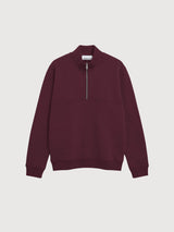 Half Zip Sweatshirt Waarlo Fleece Dark Cranberry | Armedangels