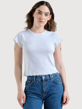 Rib T-shirt Ven White Woman Cotton | Dedicated